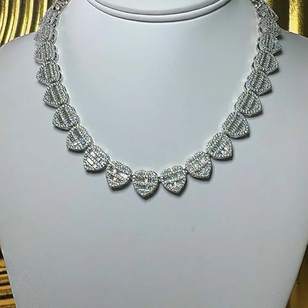 Baguette Heart Necklace 16inch